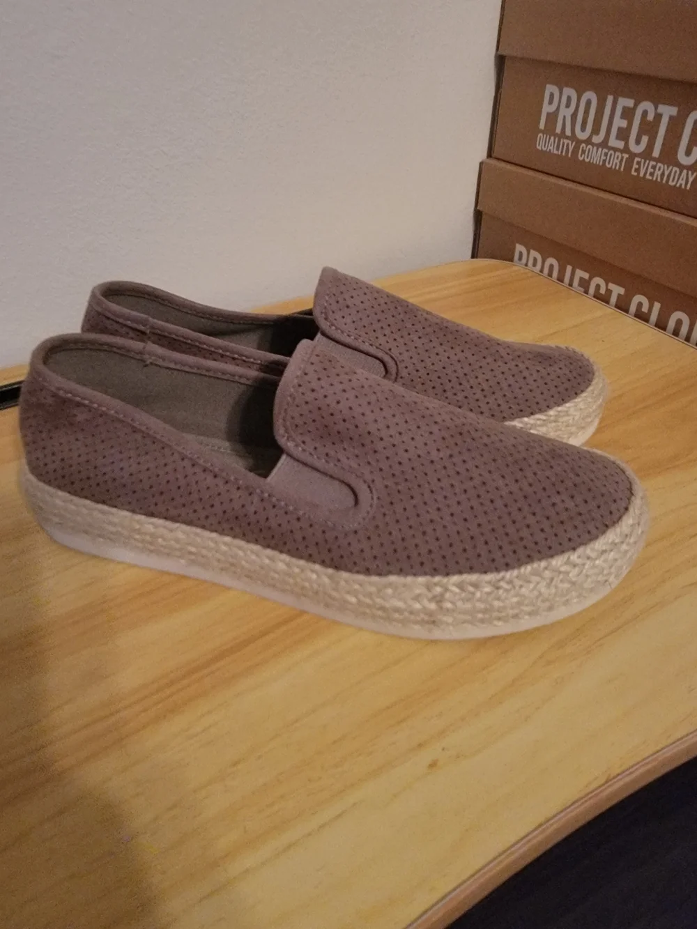 Esprit Women's Taupe Suede Slip-On Espadrilles